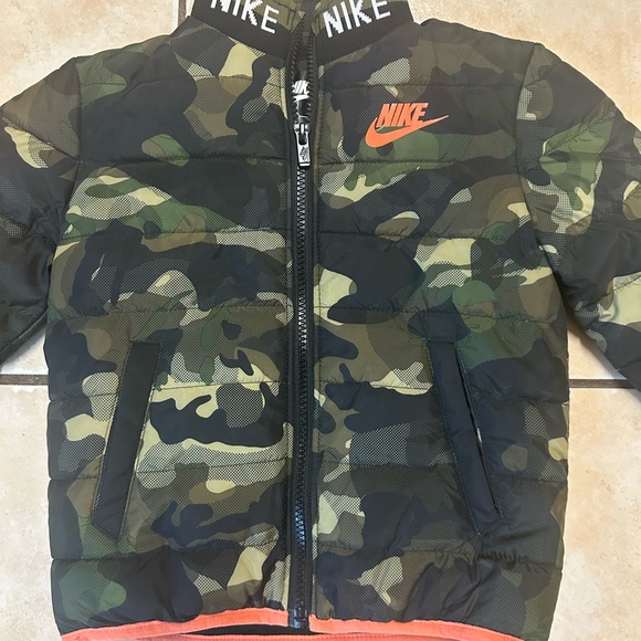 Nike Kids' Green Camo Jacket with Orange Details - Picture 2 of 5